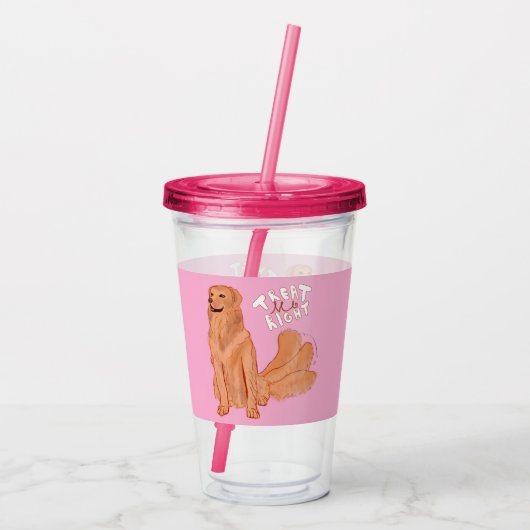 Schattigee Cartoon Dog Quote Acryl Drinkbeker (Achterkant)