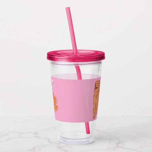 Schattigee Cartoon Dog Quote Acryl Drinkbeker (Links)