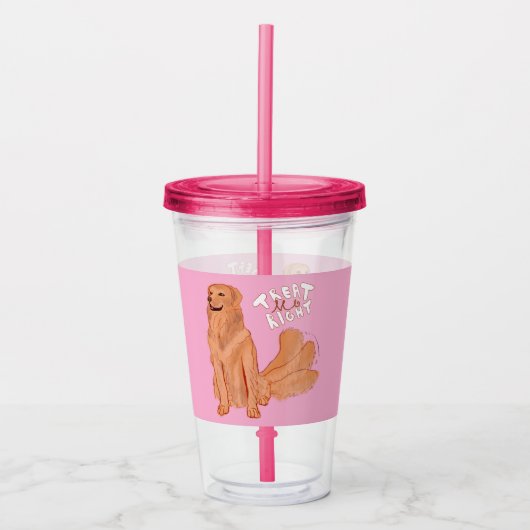 Schattigee Cartoon Dog Quote Acryl Drinkbeker (Voorkant)