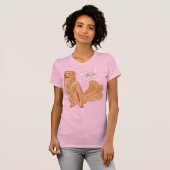 Schattigee Cartoon Dog Quote "Behandel me goed" T-shirt (Voorkant volledig)