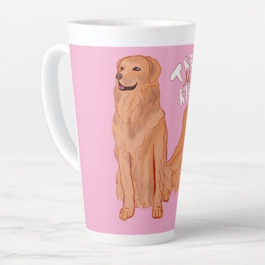 Schattigee Cartoon Dog Quote Latte Mok (Linkerhoek)