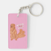 Schattigee Cartoon Dog Quote Sleutelhanger (achterkant)