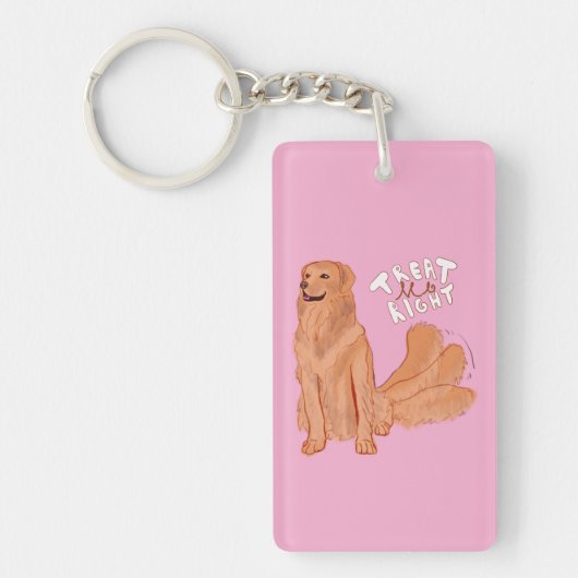 Schattigee Cartoon Dog Quote Sleutelhanger (Voorkant)