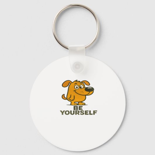 Schattigee Cartoon Dog Sleutelhanger Inspirerend B (Voorkant)