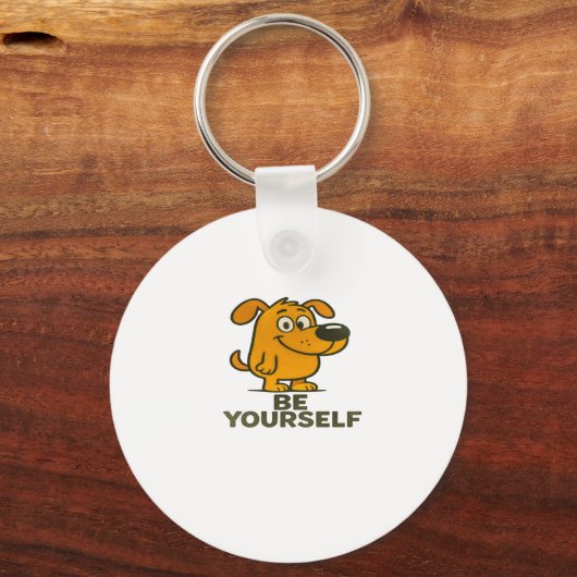 Schattigee Cartoon Dog Sleutelhanger Inspirerend B (Voorkant)