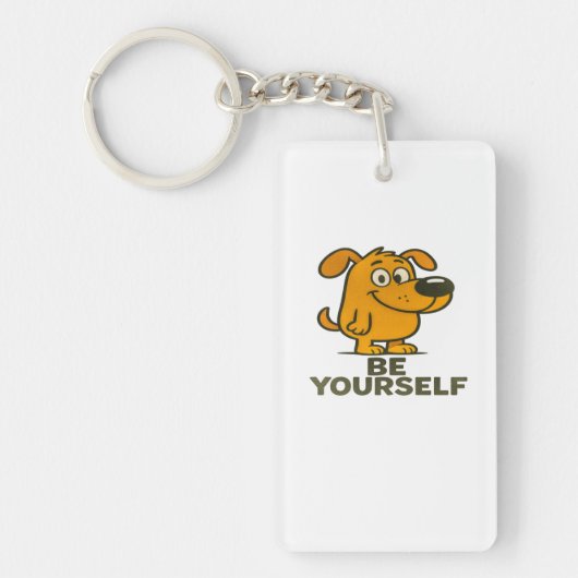 Schattigee Cartoon Dog Sleutelhanger Inspirerend B (Voorkant)