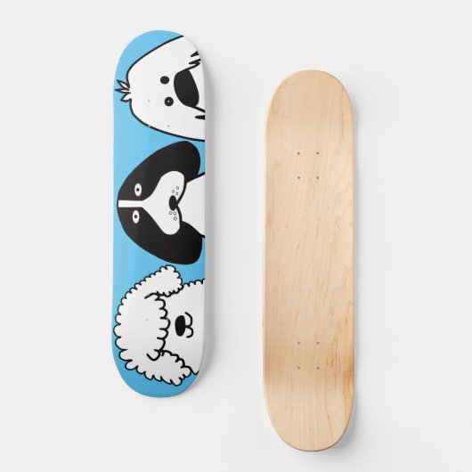 Schattigee Cartoon Dog Speels Huisdier Ontwerp Persoonlijk Skateboard (Voorkant)