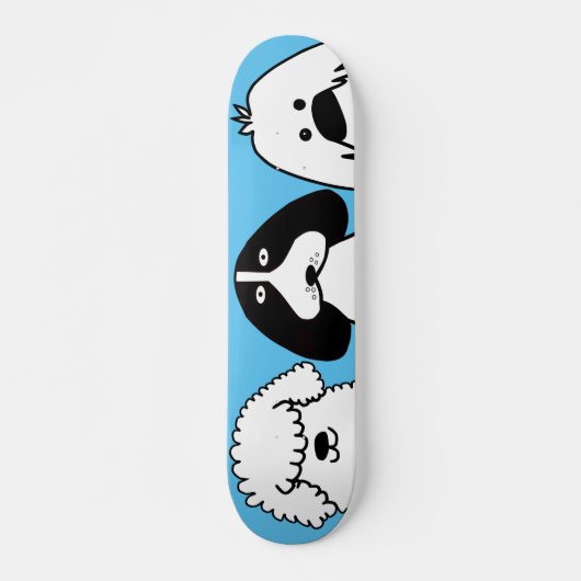 Schattigee Cartoon Dog Speels Huisdier Ontwerp Persoonlijk Skateboard (Voorkant)