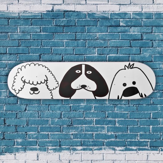 Schattigee Cartoon Dog Speels Huisdier Ontwerp Persoonlijk Skateboard