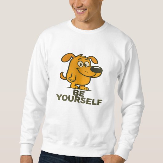 Schattigee Cartoon Dog T-shirt Inspirerend Wees je (Voorkant)