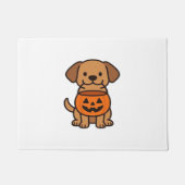 Schattigee Cartoon Dog Trick-or-Treating Classic T Deurmat (Voorkant)