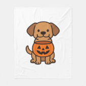 Schattigee Cartoon Dog Trick-or-Treating Classic T Fleece Deken (Voorkant)