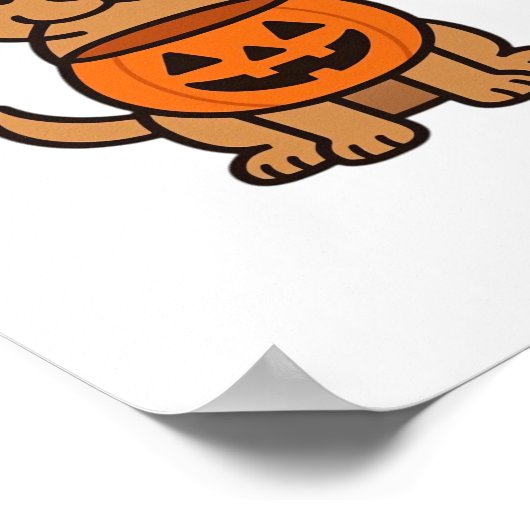 Schattigee Cartoon Dog Trick-or-Treating Classic T Poster (Hoek)