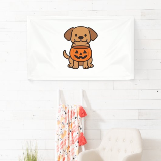 Schattigee Cartoon Dog Trick-or-Treating Classic T Spandoek (Insitu)