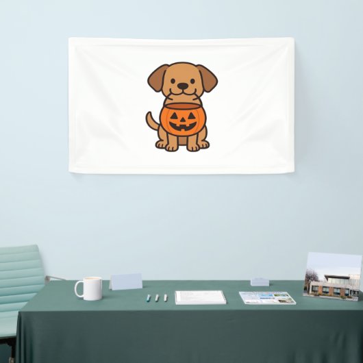 Schattigee Cartoon Dog Trick-or-Treating Classic T Spandoek (Beurs)