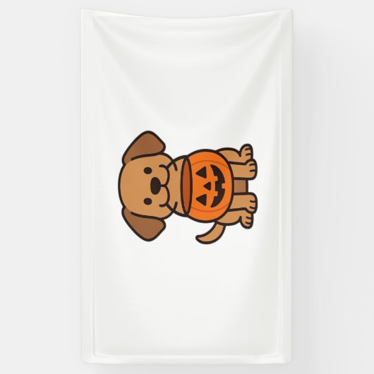 Schattigee Cartoon Dog Trick-or-Treating Classic T Spandoek (Verticaal)