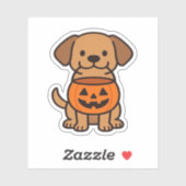 Schattigee Cartoon Dog Trick-or-Treating Classic T Sticker (Vel)