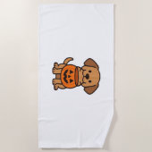 Schattigee Cartoon Dog Trick-or-Treating Classic T Strandlaken (Voorkant)