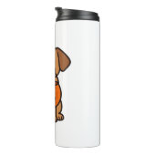 Schattigee Cartoon Dog Trick-or-Treating Classic T Thermosbeker (Geroteerd rechts)