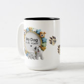 Schattigee Cartoon Dog Two-Tone Mok (15oz) (Voorkant links)