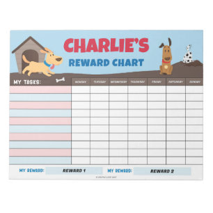 Schattigee Cartoon Dogs Beloningskaart Gepersonali Notitieblok