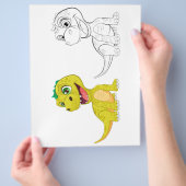 Schattigee Cartoon Dragon kleurplaat Flyer (Hand)