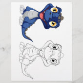 Schattigee Cartoon Dragon kleurplaat Flyer (Voorkant)