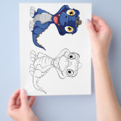 Schattigee Cartoon Dragon kleurplaat Flyer (Hand)