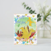 Schattigee Cartoon Dragons Happy Birthday Briefkaa Briefkaart (Staand voorkant)