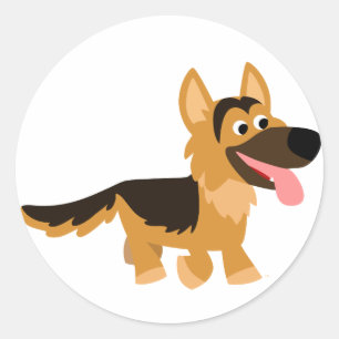 Schattigee Cartoon Duitse herder hond Sticker
