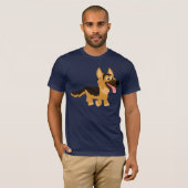 Schattigee Cartoon Duitse herder hond T-shirt (Voorkant volledig)