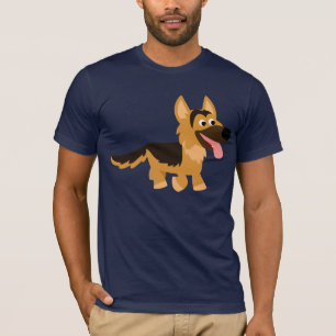 Schattigee Cartoon Duitse herder hond T-shirt