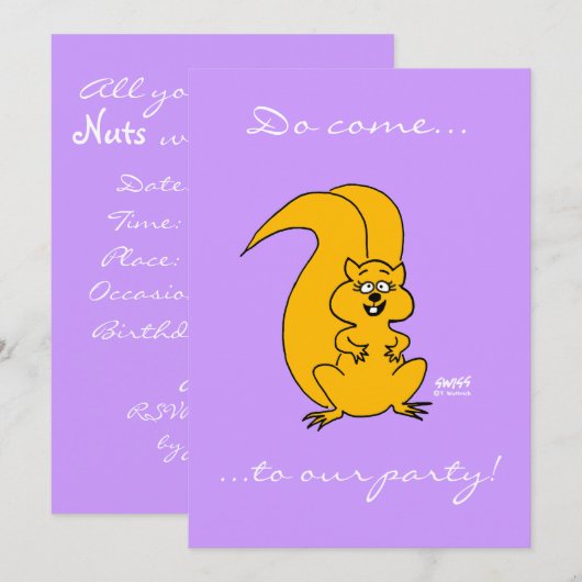 Schattigee Cartoon Eekhoorn Alle Geluk Feest Kaart (Voorkant / Achterkant)