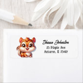 Schattigee Cartoon eekhoorn gepersonaliseerd Etiket (Insitu)