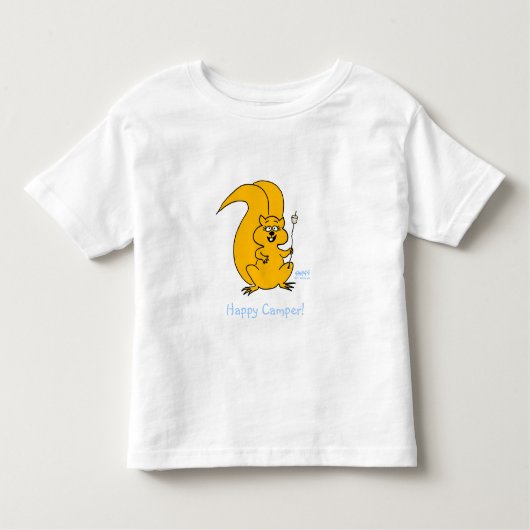 Schattigee Cartoon Eekhoorn Happy Camper Marshmall Kinder Shirts (Voorkant)