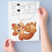 Schattigee Cartoon eekhoorn kleurplaat Flyer (Hand)