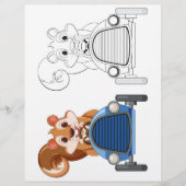 Schattigee Cartoon eekhoorn kleurplaat Flyer (Voorkant)