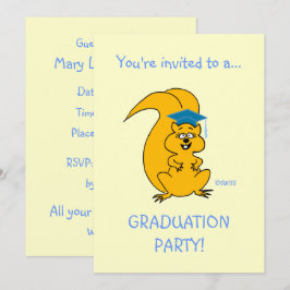 Schattigee Cartoon Eekhoorn Outdoor Graduatie Part Kaart