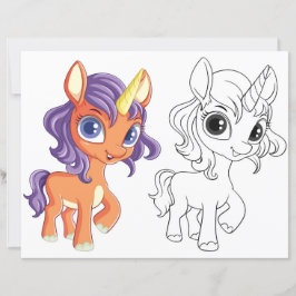 Schattigee Cartoon Eenhoorn kleurplaat