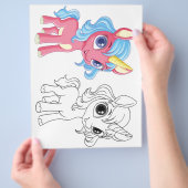 Schattigee Cartoon Eenhoorn kleurplaat Flyer (Hand)