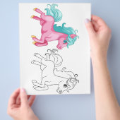 Schattigee Cartoon Eenhoorn kleurplaat Flyer (Hand)