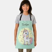 Schattigee Cartoon Eenhoorn met Regenboogmanen Schort (Insitu)