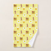 Schattigee Cartoon Egg, Bacon, Waffles en Oranje J Bad Handdoek (Handdoek)