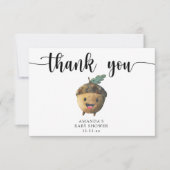 Schattigee cartoon eikel baby shower dank u bedankkaart (Voorkant)