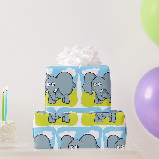 Schattigee Cartoon Elephant Fun Oerwoud Dier Cadeaupapier