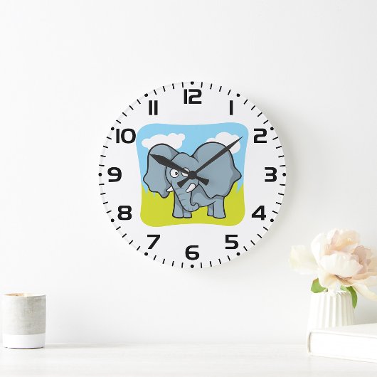 Schattigee Cartoon Elephant Fun Oerwoud Dier Grote Klok