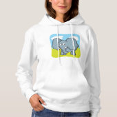 Schattigee Cartoon Elephant Fun Oerwoud Dier Hoodie (Voorkant)