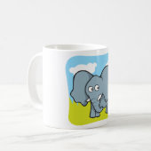 Schattigee Cartoon Elephant Fun Oerwoud Dier Koffiemok (Voorkant links)