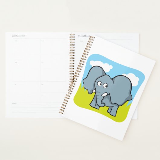 Schattigee Cartoon Elephant Fun Oerwoud Dier Planner (Display)
