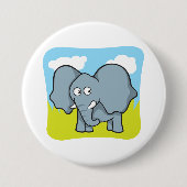 Schattigee Cartoon Elephant Fun Oerwoud Dier Ronde Button 7,6 Cm (Voorkant)